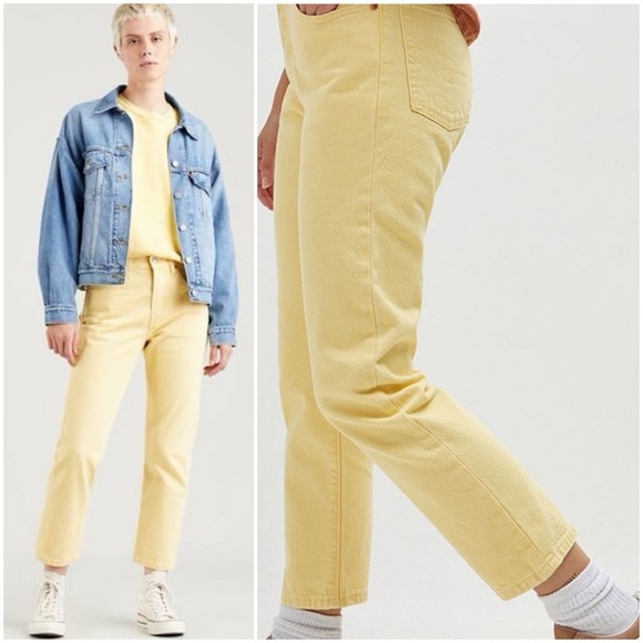 🌼 Levi’s 501 Cropped Jean in Botanical Yellow size 26 - Picture 6 of 16
